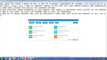 How to Convert Videos to MP3/ JPG and Images Conversion Using Free Studio(Tutorial)- Upbeat Tuber