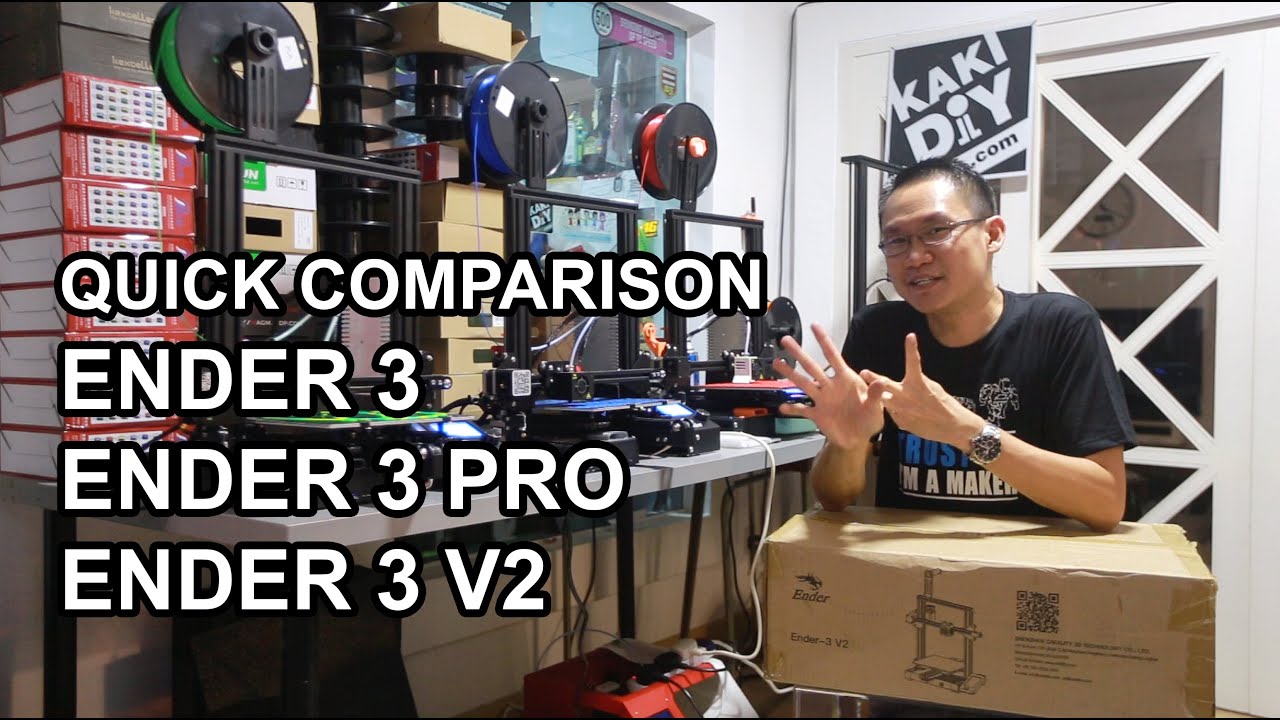 Comparison Creality Ender 3 vs Ender 3 Pro vs Ender 3 V2 YouTube
