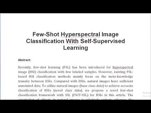 Few Shot Hyperspectral