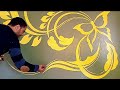 رسم استنسل جديد || How to paint a new stencil cool with brushing