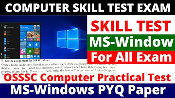 PEO Skill Test MS Windows Question Preparation 2023 Odisha || previous year skill test question