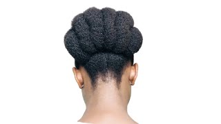 Natural hair bun style || protective style