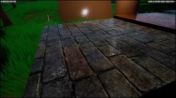 Rain puddles with drips and ripples UE4