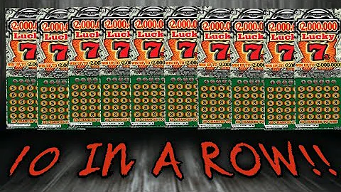 10 in a Row!! | $20 $2,000,000 Lucky 7's | NJ Lottery