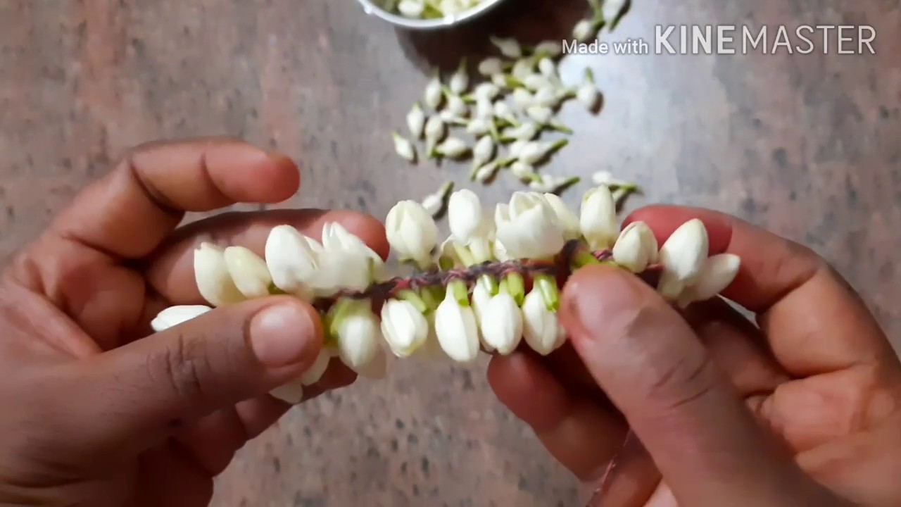 How to learn to tie flowers in easy method for beginners,Poo kattuvathu