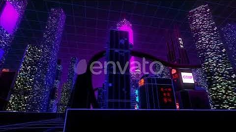 4k Cybernetic Neon City V2 | Motion Graphics - Envato elements