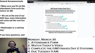 March 30, 2020 Instructions