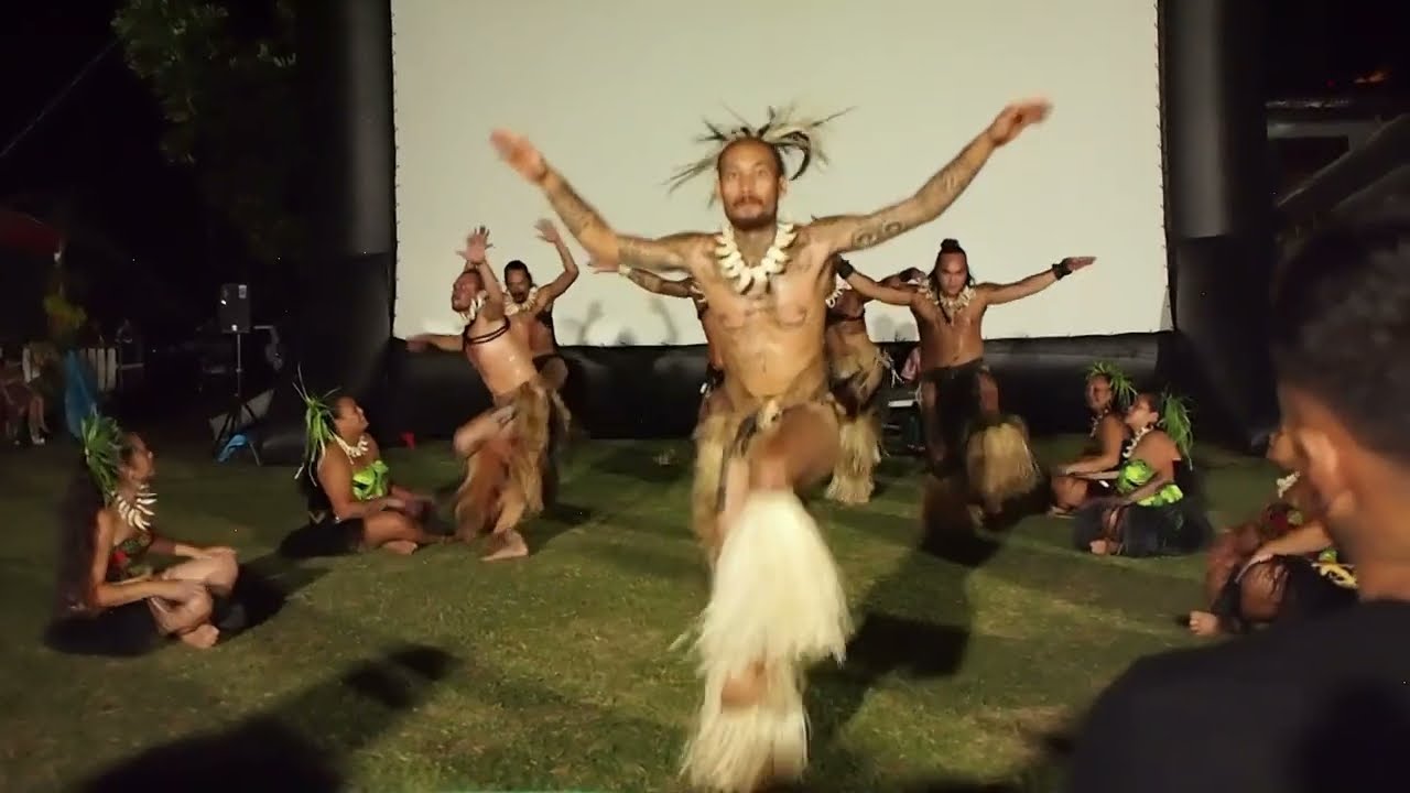 Mana Haka group. Traditional Marquesas haka. Marquesas, Nuku Hiva, Matatiki festival 2022