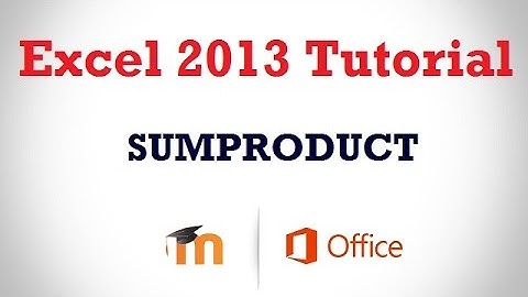 SUMPRODUCT function in Excel 2013
