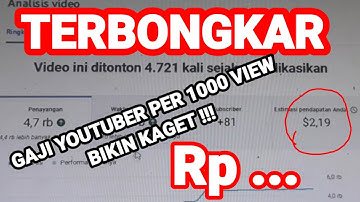 TERNYATA SEGINI GAJI YOUTUBER PER 1000 VIEW. BIKIN KAGET !!!