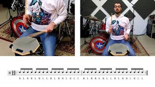 Let's Train Together - Paradiddle Singolo/ Single Paradiddle 105 BPM