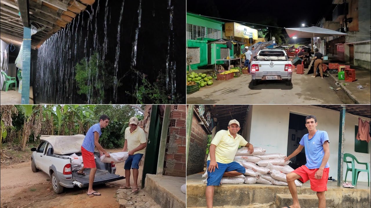 NOITE DE CHUVA + INDO A FEIRA LIVRE + OLHA O TANTO DE ADUBO QUE COMPREI 