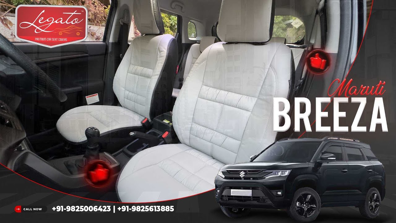 Maruti Brezza Upgraded with Legato Ultra Comfort Seat Covers | Sleek, White, Premium Look!