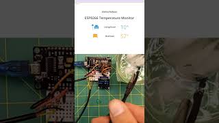 Using the DS18B20 thermometer on the web server and OLED #shorts