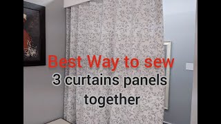 How to sew 3 curtains panels together. DIY wide curtains. Сшиваем Узкие шторы вместе.