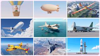 10 Flying Vehicles for Kids 🚀 | Learn Air Transportation