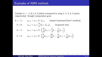 ch9 11. Implicit Adam-Bashforth-Moulton (ABM) methods. Wen Shen
