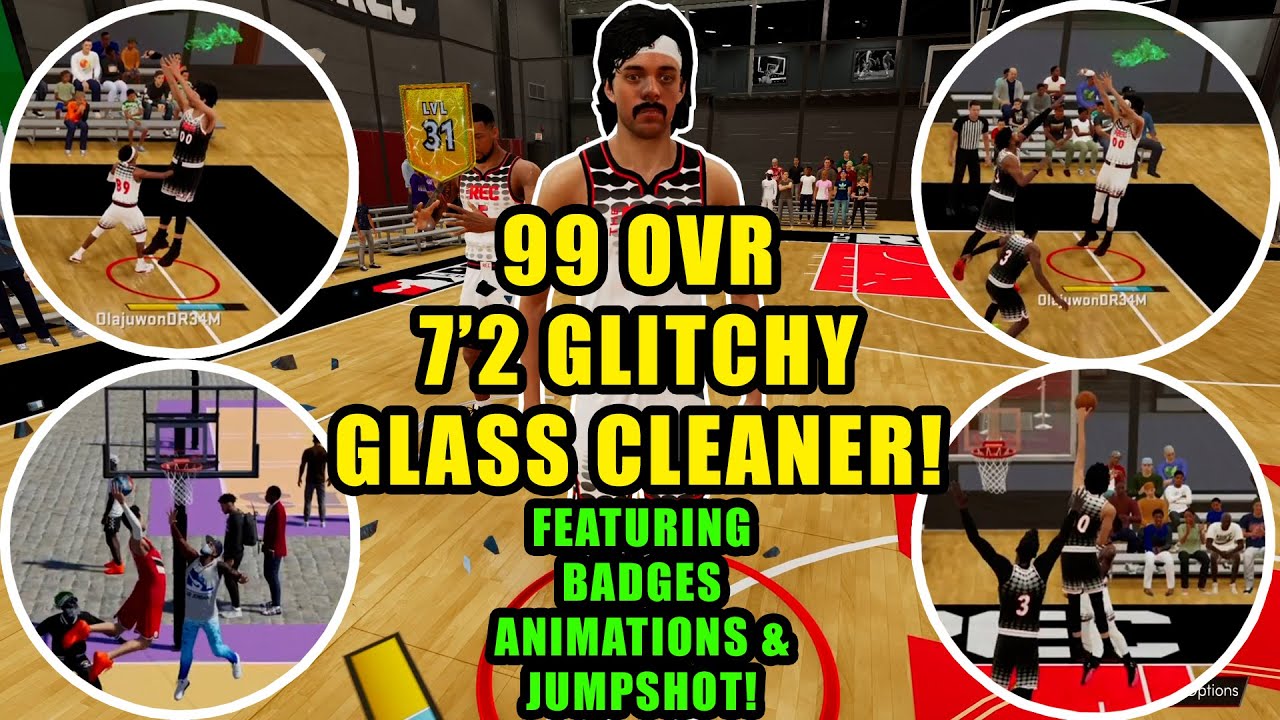 99 OVR 7'2 GLITCHY GLASS CLEANER IS THE BEST CENTER BUILD IN NBA 2K22