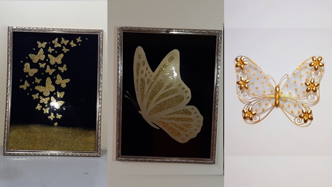 3 Elegantes cuadros con motivos de mariposa. fáciles y económicos