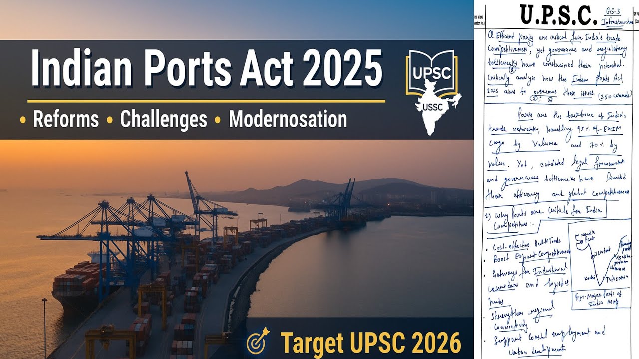 The Indian Ports Act 2025 UPSC | Modernization of Ports💯 