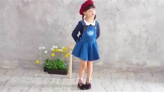 韓国子供服Bee　デニムのサロペットスカート　★shh01488