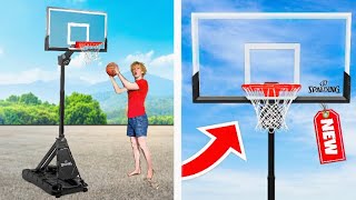 WORLDS BEST PORTABLE BASKETBALL HOOP! (Spalding Momentous EZ Assembly Hoop Review)