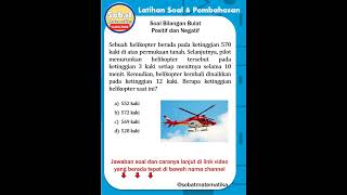 Soal Cerita Mencari Posisi Helikopter Bilangan Positif Negatif #matematika #matematikasmp #shorts