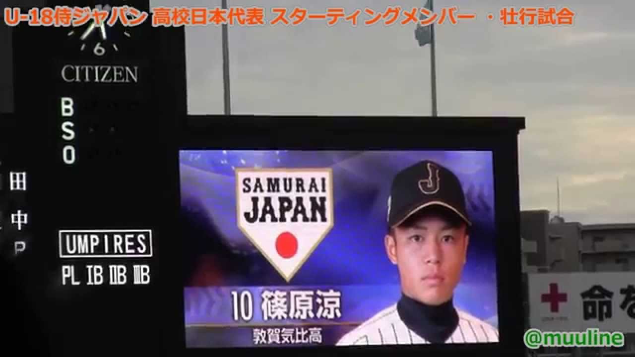 U 18 侍ジャパン スターティングメンバー映像 野球 高校日本代表 甲子園 壮行試合 Youtube