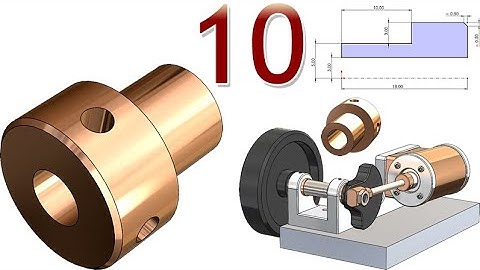 10-Project 42| Horizontal Wobbler Steam Kit | SolidWorks Tutorial : piston rod bushing
