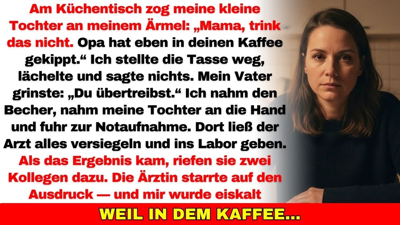 „Mama, trink das nicht!“—meine 6-jährige Tochter sah, wie mein Vater in meinen Kaffee kippte…