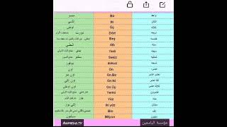 الاعداد في اللغة التركية