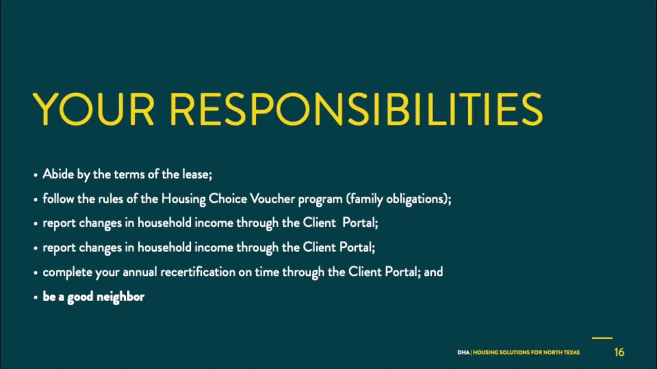 DHA Housing Choice Voucher Briefing YouTube