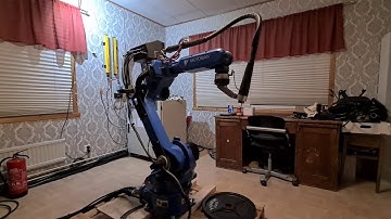 More fun with Motoman NX100 "Living room" industrial robot