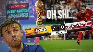 Spain Costa Rica WORLD CUP REACTION 7-0 | Gavi and Pedri are BEASTS! Enrique has Built a TEAM 😥😥😥