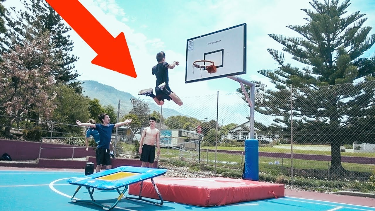 amazing mini trampoline setup