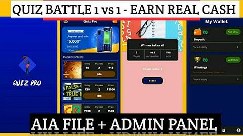 Quiz Battle App - Aia File - Admin Panel - Earn Real Cash Per Day 🔥