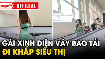 Gái xinh DIỆN VÁY BẰNG BAO TẢI đi siêu thị ... người khen kẻ chê “RẦM RỘ” | Tin SaigonTV