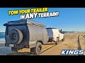 OFFROAD TOWING TRICKS REVEALED! How to tow a camper trailer, caravan or boat on the beach or dirt!