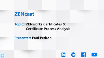 ZENcast Live!  ZENworks Certificates and Certificate System Update Processes