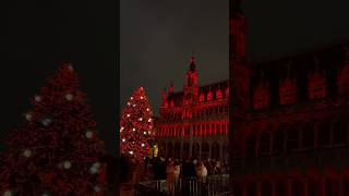 Рождественский Брюссель 2023, Гран-Плас, световое шоу в Рождество. Новогодняя Бельгия