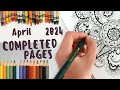 Completed colouring pages  april 2024