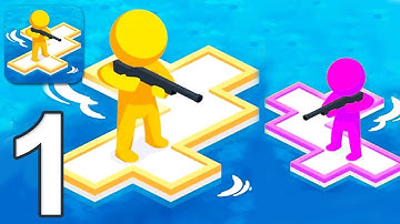 War of Rafts: Crazy Sea Battle - Gameplay Walkthrough Part 1 Stickman Raft Survival #MinigameN1