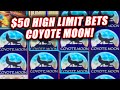 COYOTE MOON HIGH LIMIT JACKPOT WIN ★ LIVE PLAY AND INSANE LINE HITS