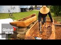 1st ocean-going canoe in decades being built in BC First Nation