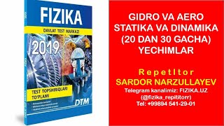 DTM 2019   GIDRO VA AERO STATIKA VA DINAMIKA  20DAN 30 GACHA YECHIM