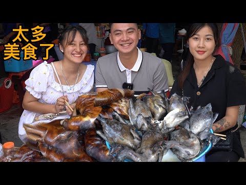 越南農村的趕集市場，賣很多好吃的美食，團隊開車80公里來到市場吃午飯。