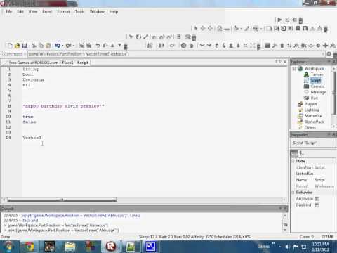 Roblox Tutorials: Data Types [Video 1]