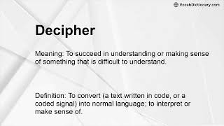 Decipher Meaning
