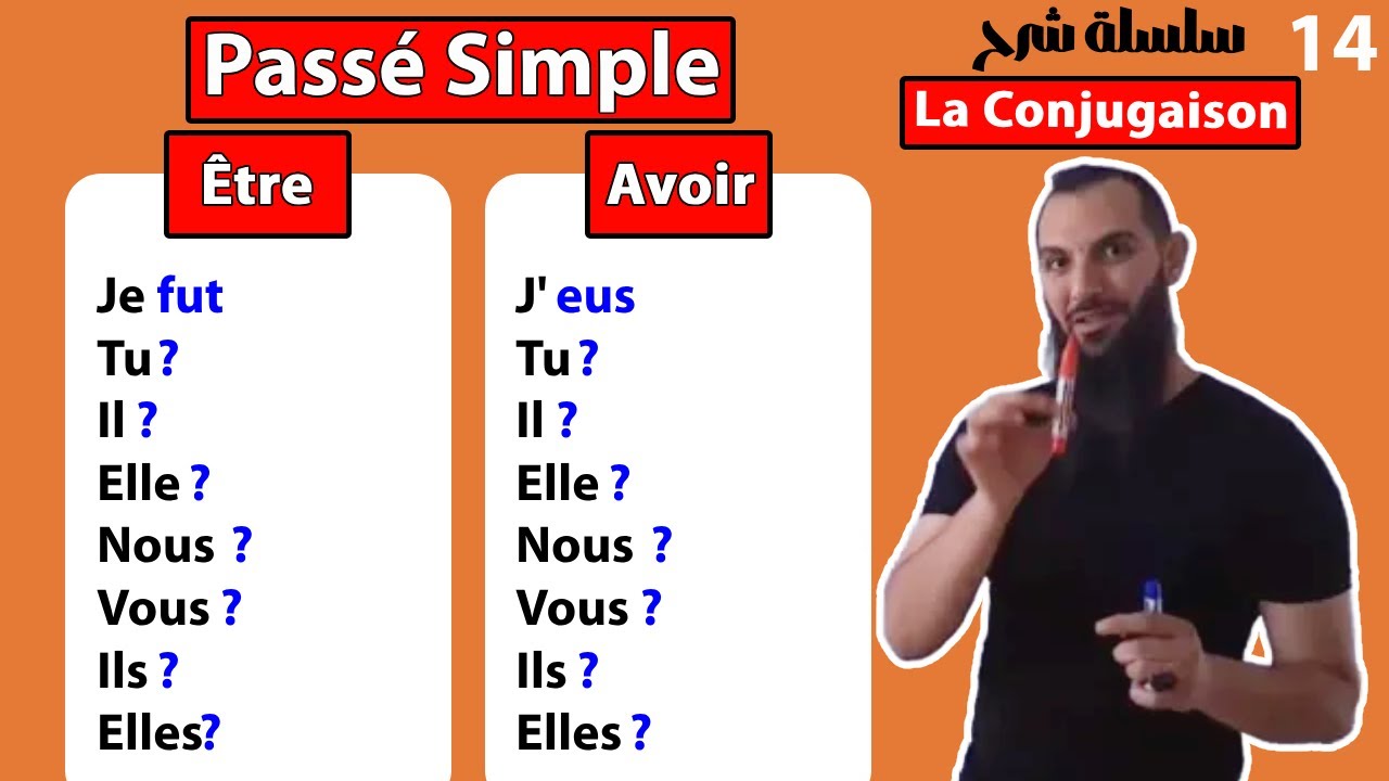 شرح la conjugaison تصريف être et avoir في le passé simple (14)