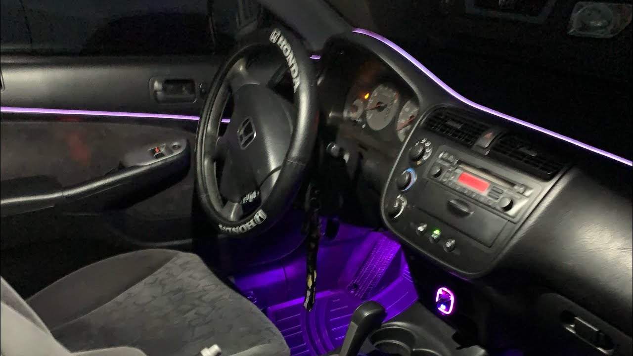 2001 Honda Civic LED strip and EL wire INSTALL‼️🔥 - YouTube